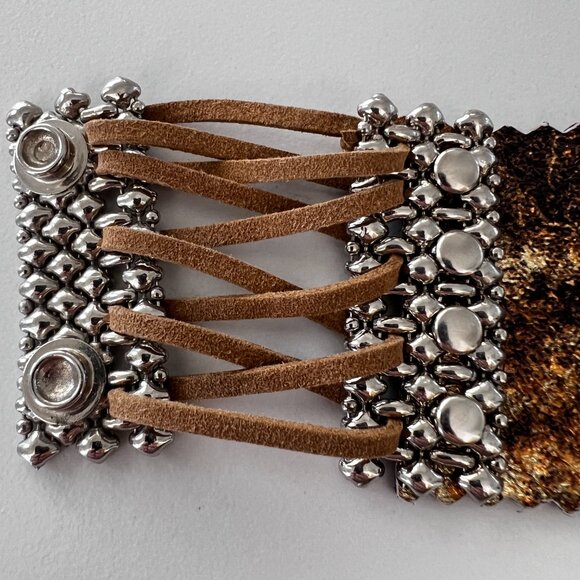 SG Liquid Metal Leather Bracelet - Picture 4 of 7